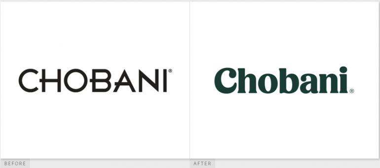 Chobani logo side by side comparison