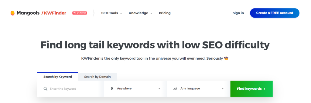 KWFinder SEO Tool