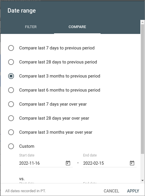 Search Performance Compares