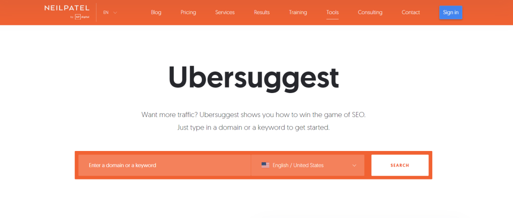 Ubersuggest SEO Tool